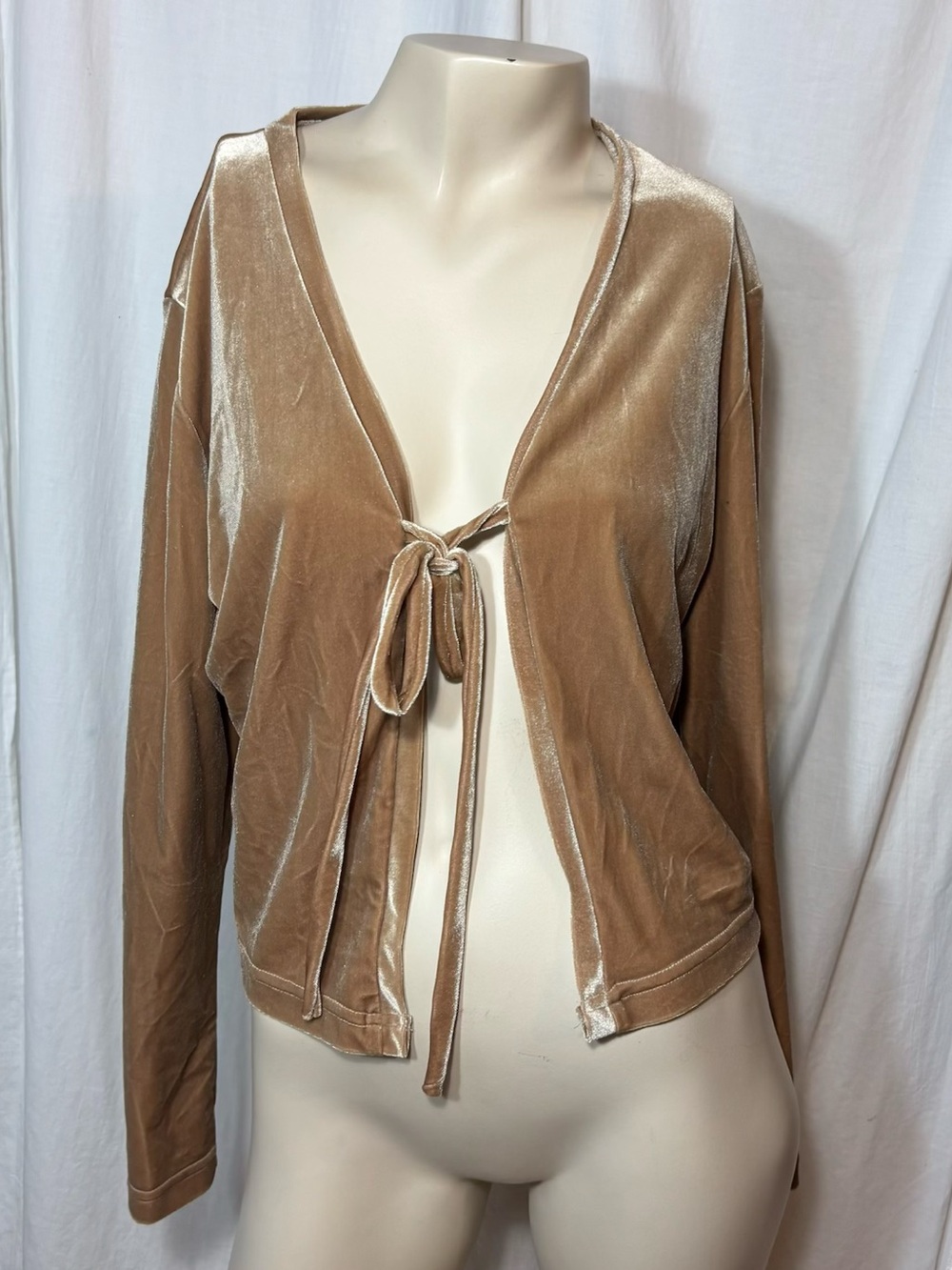 Jonathan Martin medium women’s velvet tie front jacket champagne gold vintage